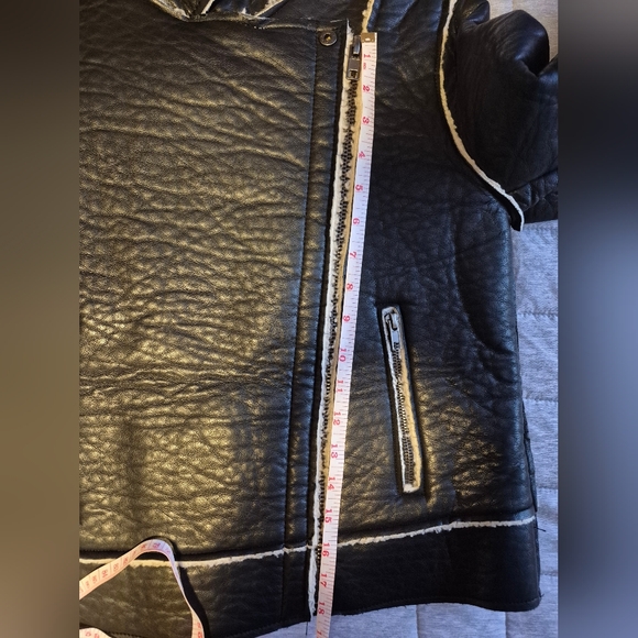 Leather-Effect Shearling Lining Jacket Fall - Picture 11 of 16